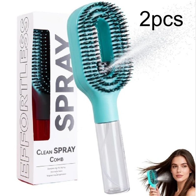2-in-1 Mist Spray Detangling Hairbrush – Scalp Massage & Anti-Static Care
