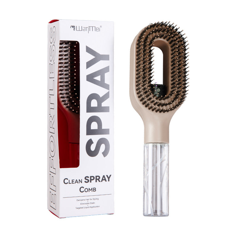 2-in-1 Mist Spray Detangling Hairbrush – Scalp Massage & Anti-Static Care
