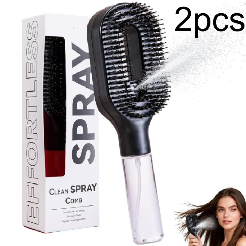 2-in-1 Mist Spray Detangling Hairbrush – Scalp Massage & Anti-Static Care