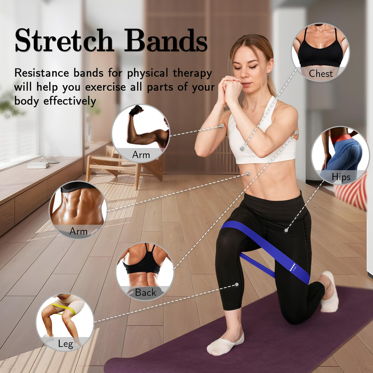 Resistance Bands for Working Out, 5 Levels Elastic Exercise Bands