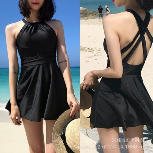 Women's plus-size dress-style swimsuit